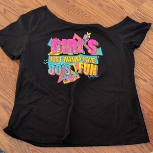 Black 80's Fun Graphic Tee